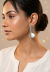 Mother Of Pearl Stone Leaf Designed Earrings