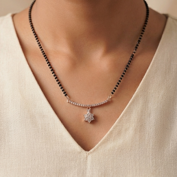 Trendy Diamond Studded Rose Gold Mangalsutra