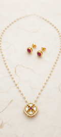 Kundan Stone Pearl Pendant Sets