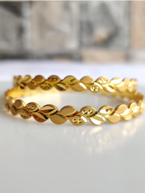 Leaf Style Golden Plated Bangles