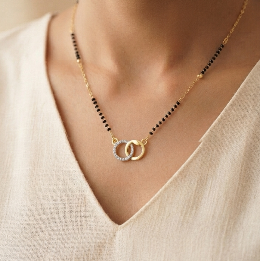 Double Circle Diamond Mangalsutra
