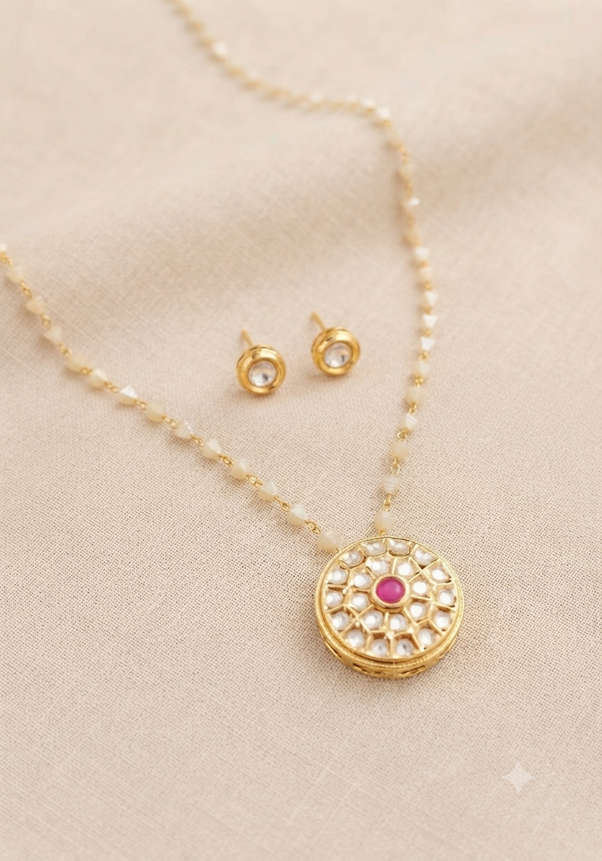 Rajasthani Kundan Pendant Set