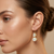 Handcraft Gold Plated White Stone Earring