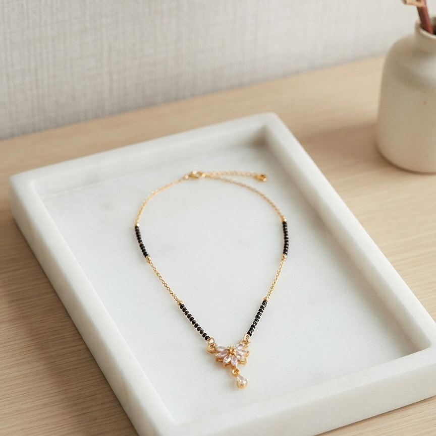 CZ Diamond Flower Mangalsutra