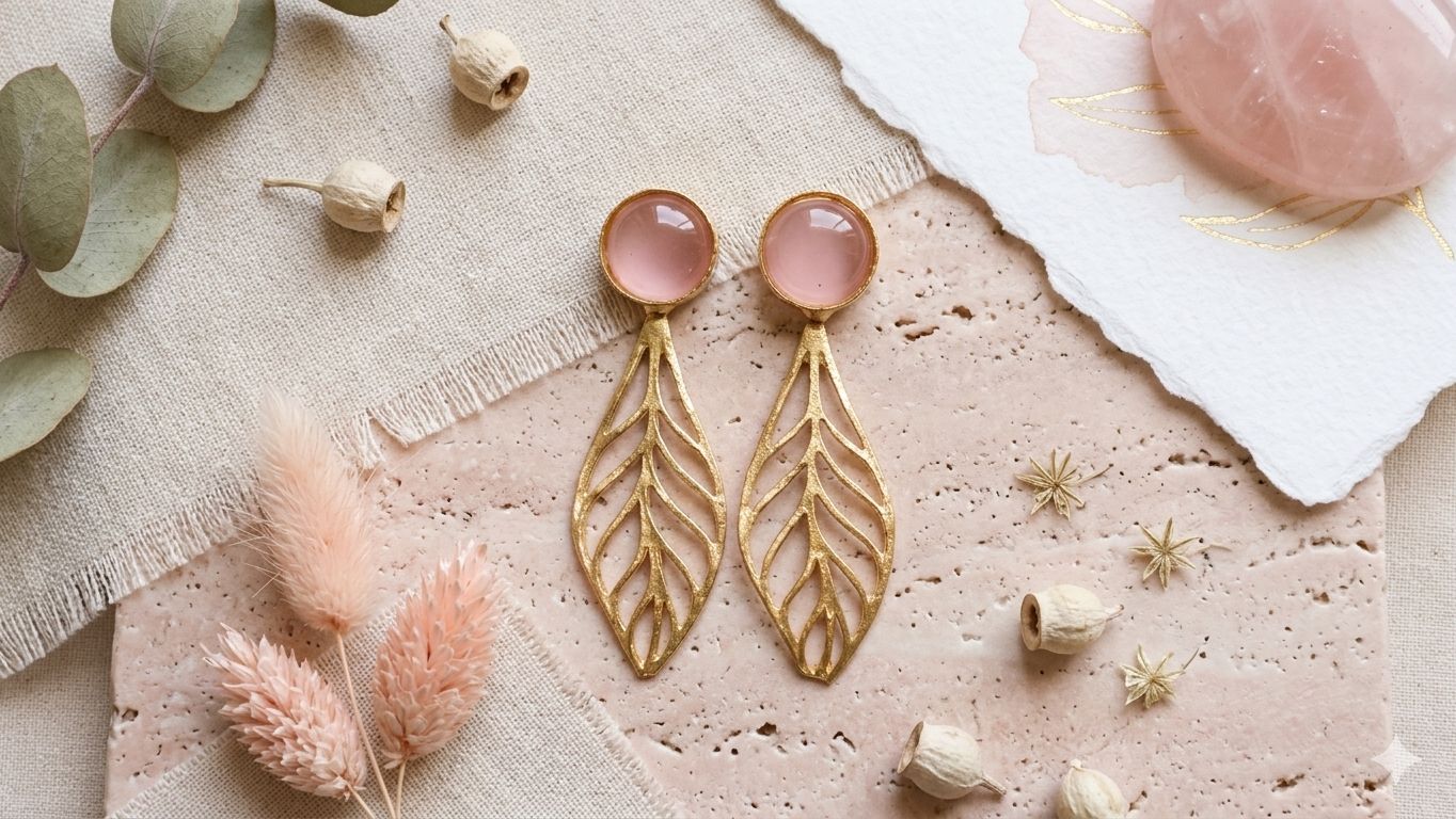 Leaf Style Brass Earrings