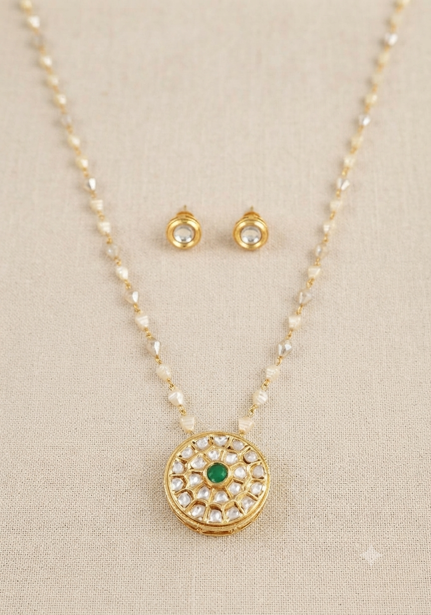 Rajasthani Kundan Pendant Set