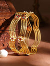 Gold Plated Stone Studded Bangles Set