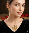 Butterfly Gold Plated Pendant Set