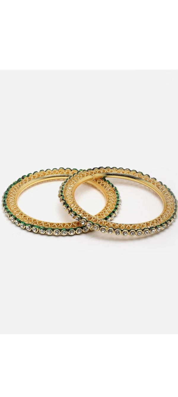 Meenakari Gold Plated Kundan Stone Bangles Set