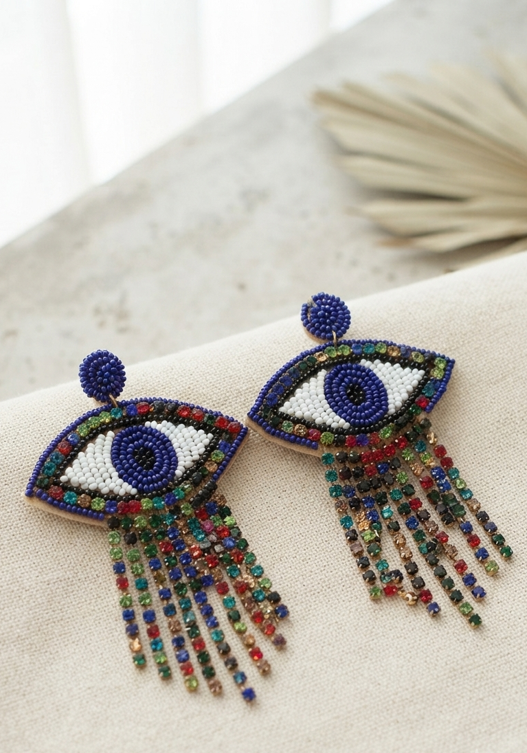 Multicolor Evil Eye Earring
