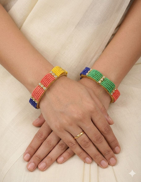 Multicolored Moti Bangles