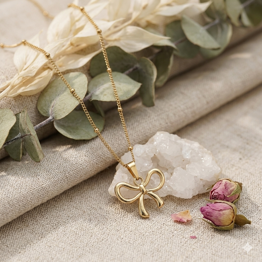 Stainless Steel Minimal Bow Pendant