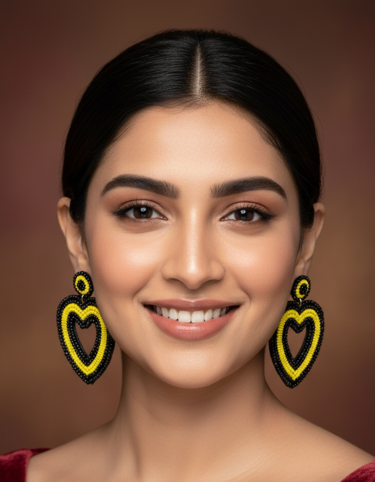 Heart Design Beads Earrings