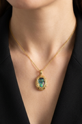 Green Stone Anti-Tarnish Pendant