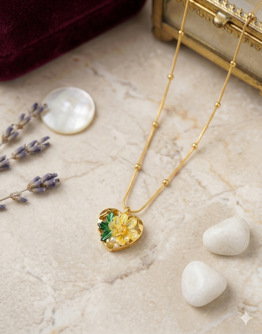 Heart Shape With Stones Pendant