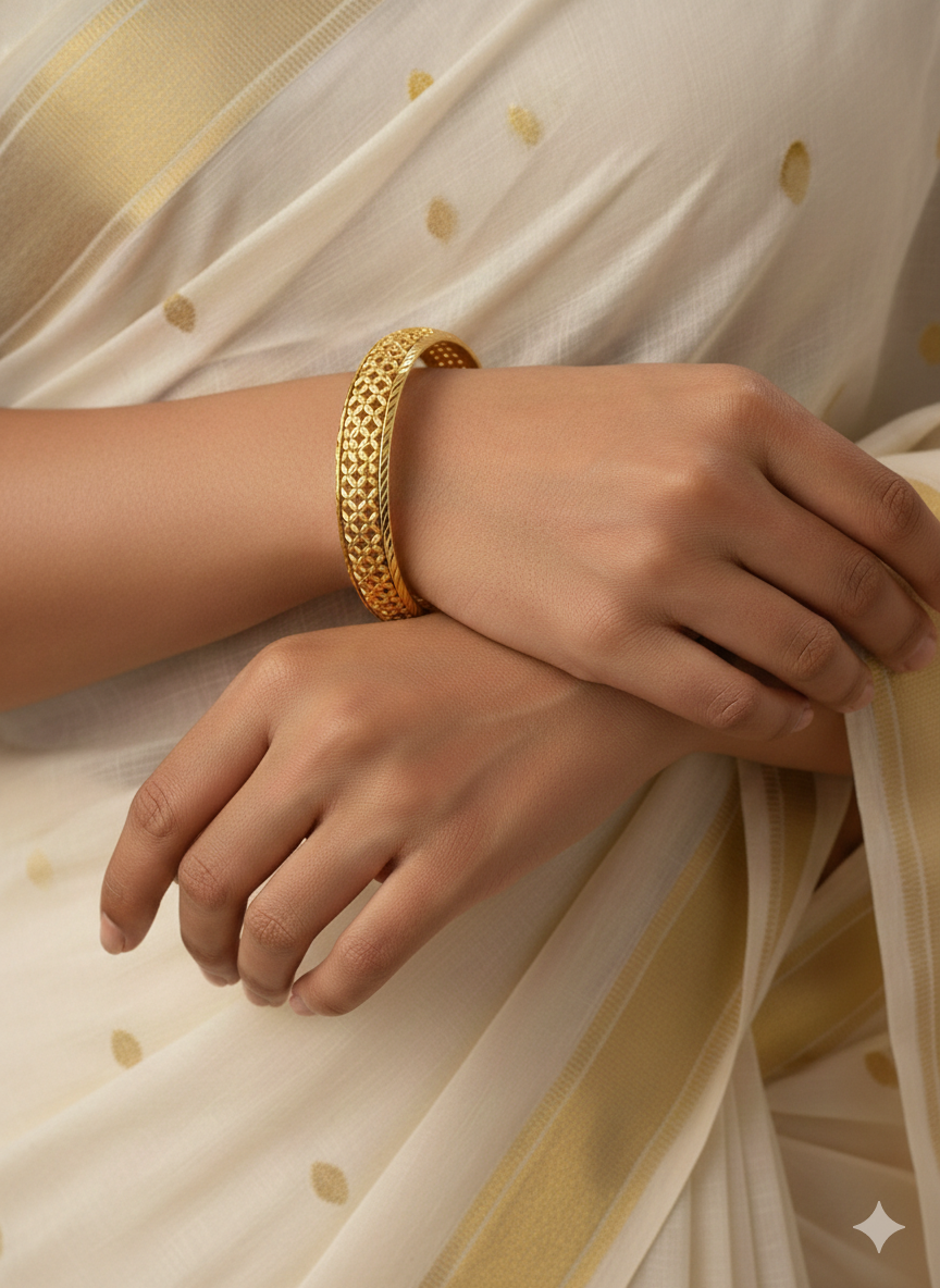 Cris-Cross Gold Plated Bangles
