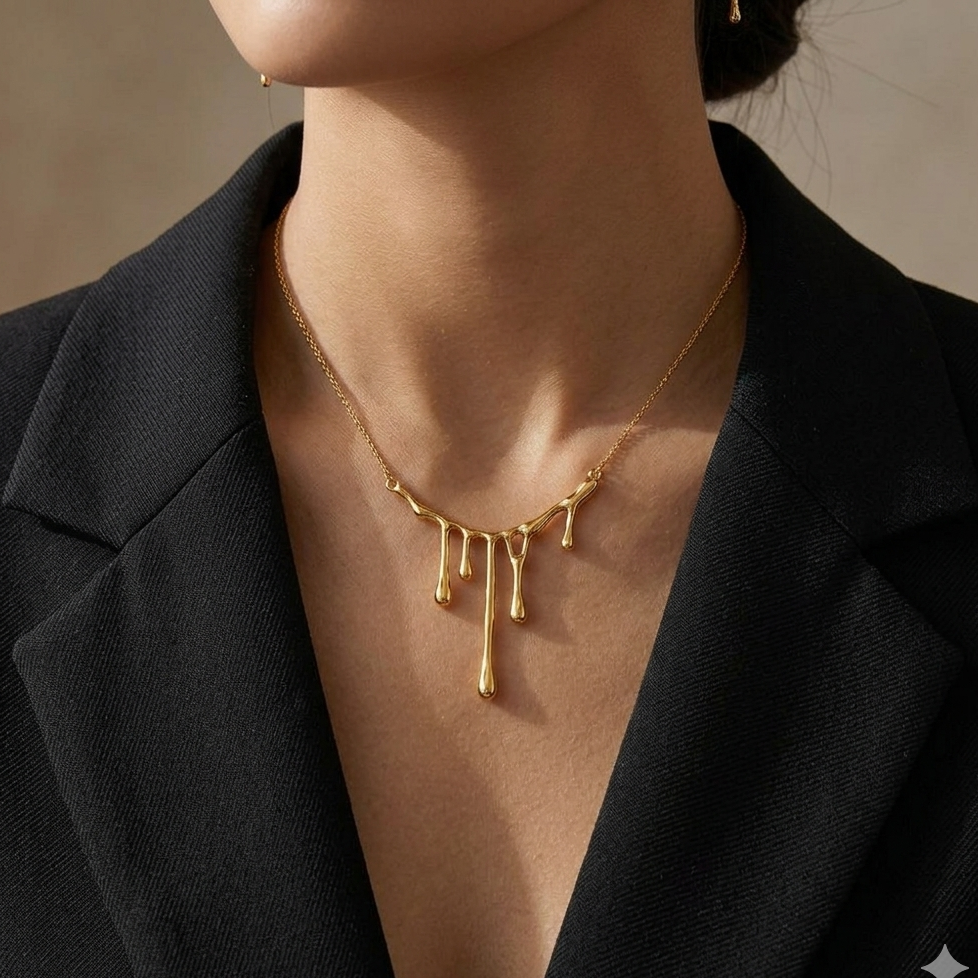 Gold Drip Pendant Chain