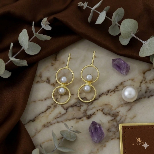 Gold and Pearl Earrings
