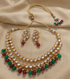 Meraki Gold Plated Kundan Necklace Set