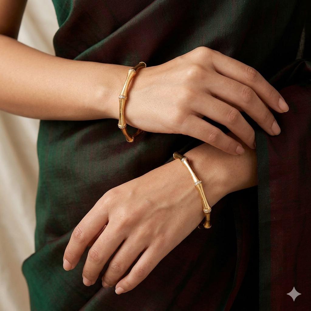 Premium Quality Daily Wear Studded Micro gold Bangles