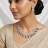 Meraki Beautiful Floral Design AD Necklace Set
