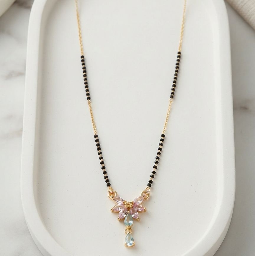 CZ Diamond Flower Mangalsutra