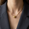 Heart Drop Gold Pendant Necklace