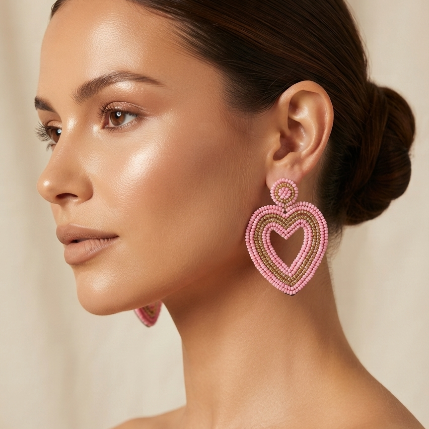 Heart shaped Handmade Earrings