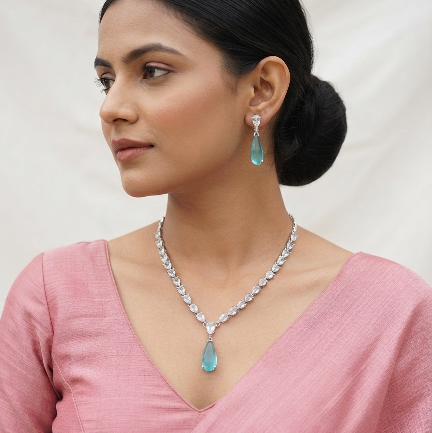 Trendy Ad Necklace Jewelry Set