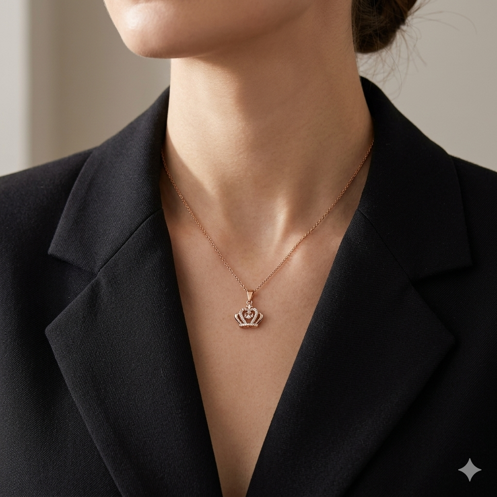 Gold Plated Crown Pendant