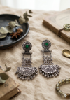 Long Traditional Oxidized Hanging Earrings