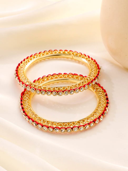 Meenakari Gold Plated Kundan Stone Bangles Set
